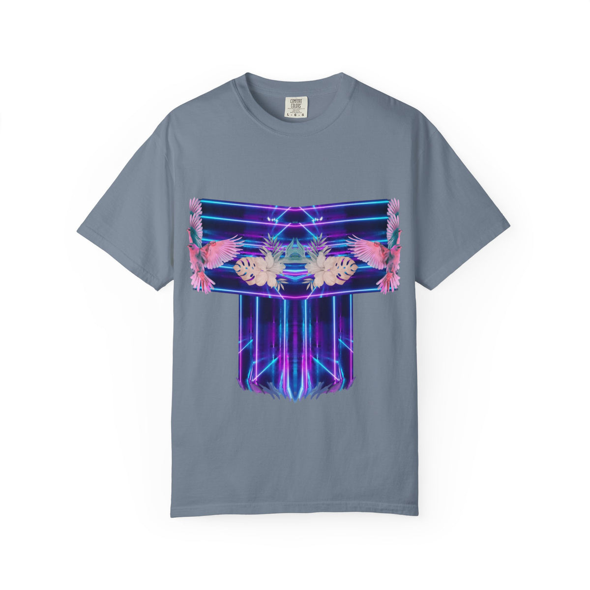 pink robin Hawaii flowers,Unisex Garment-Dyed T-shirt
