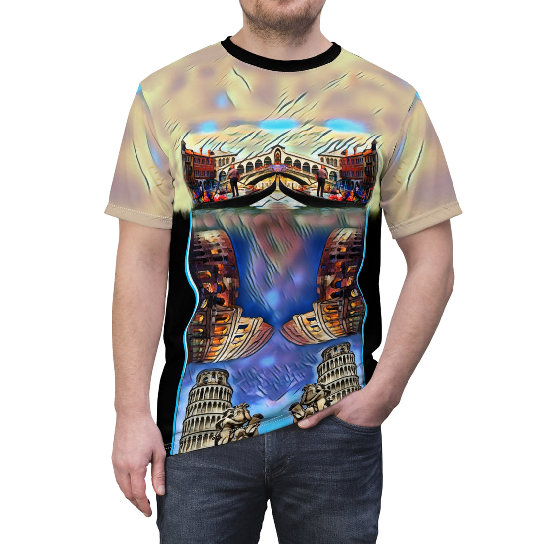 Italy,for men,Unisex Cut & Sew Tee (AOP)