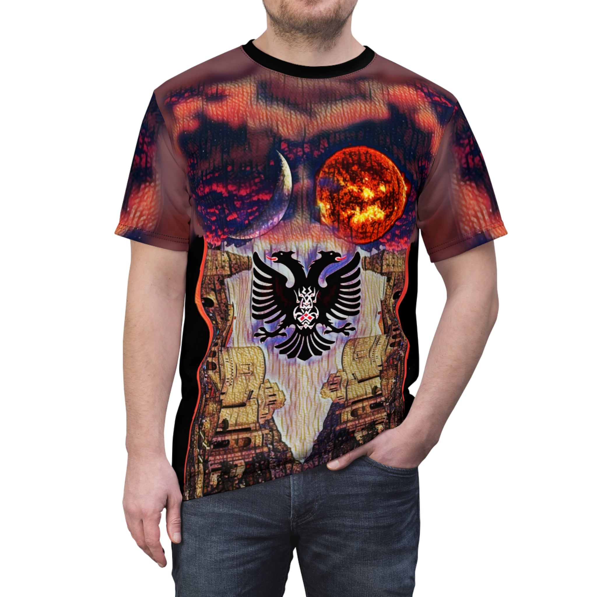 Albania,Unisex Cut & Sew Tee (AOP)