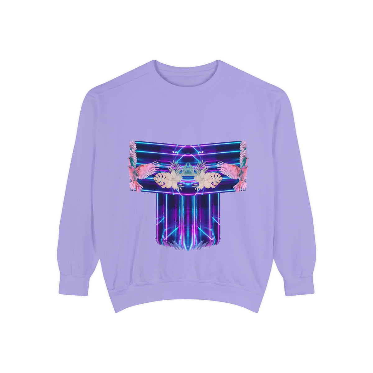 Pink bird.Abstract Neon Prism Sweatshirt