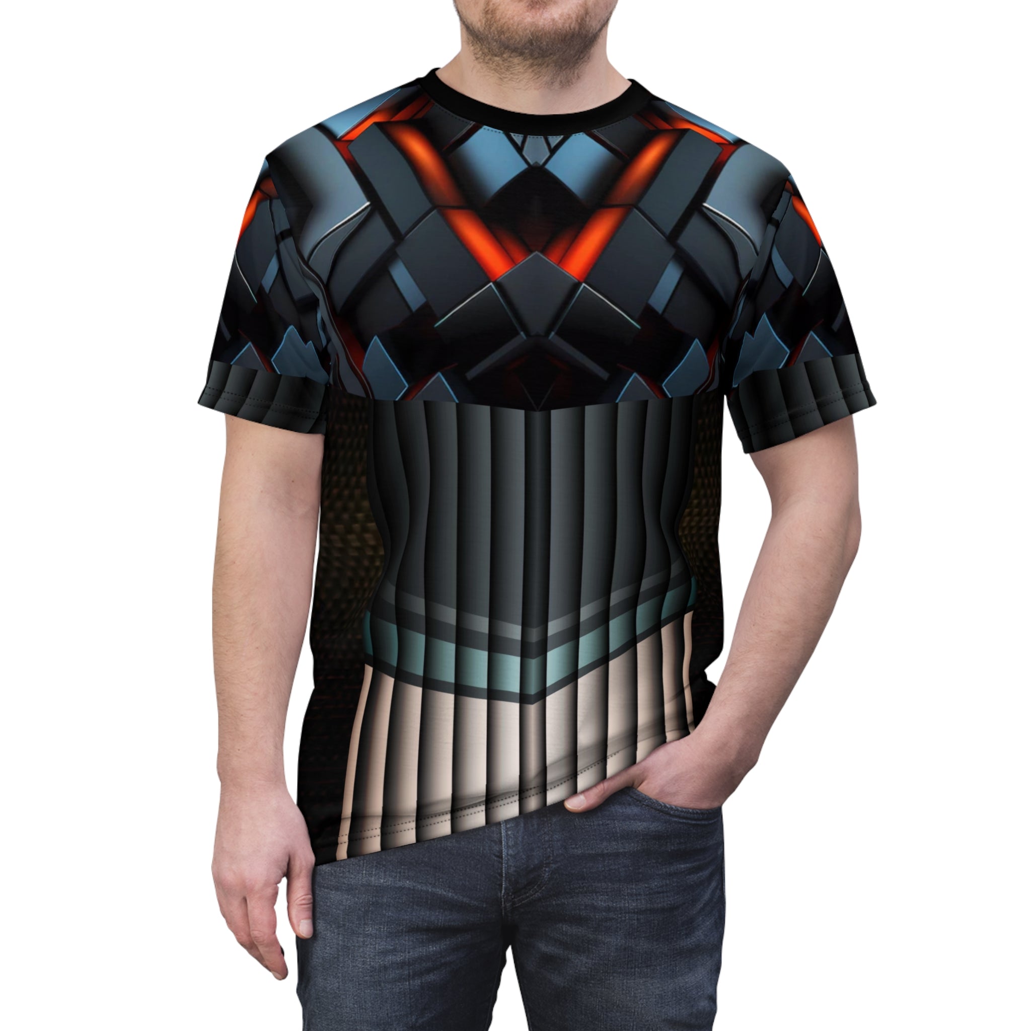 Orange cube for men,Unisex Cut & Sew Tee (AOP)