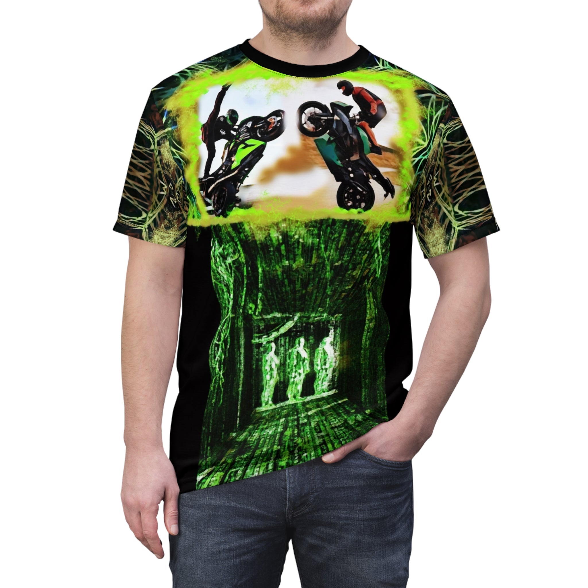 Sport Motorcyles,for men,Unisex Cut & Sew Tee (AOP)