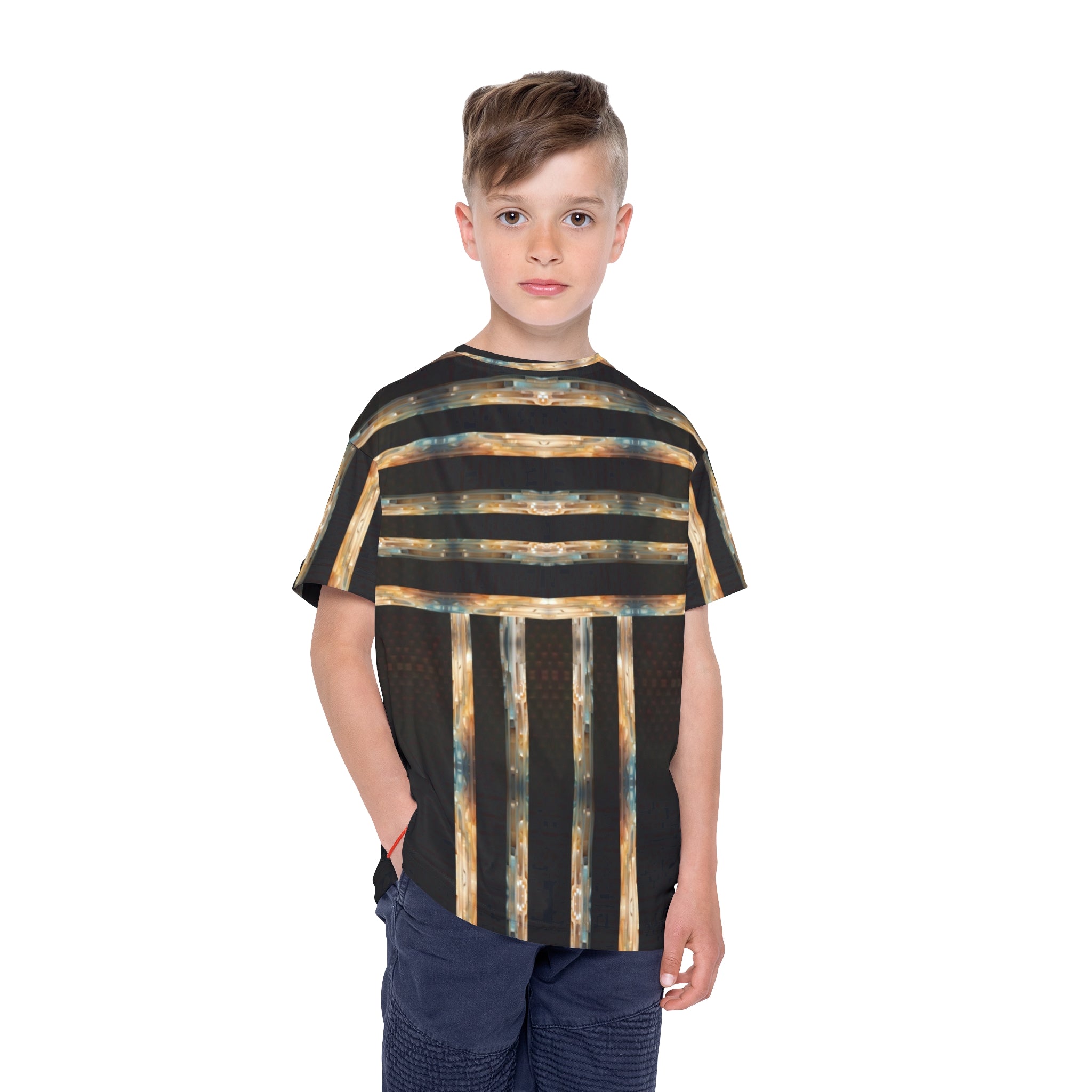 Kids Sports Jersey - Brown Marble Print