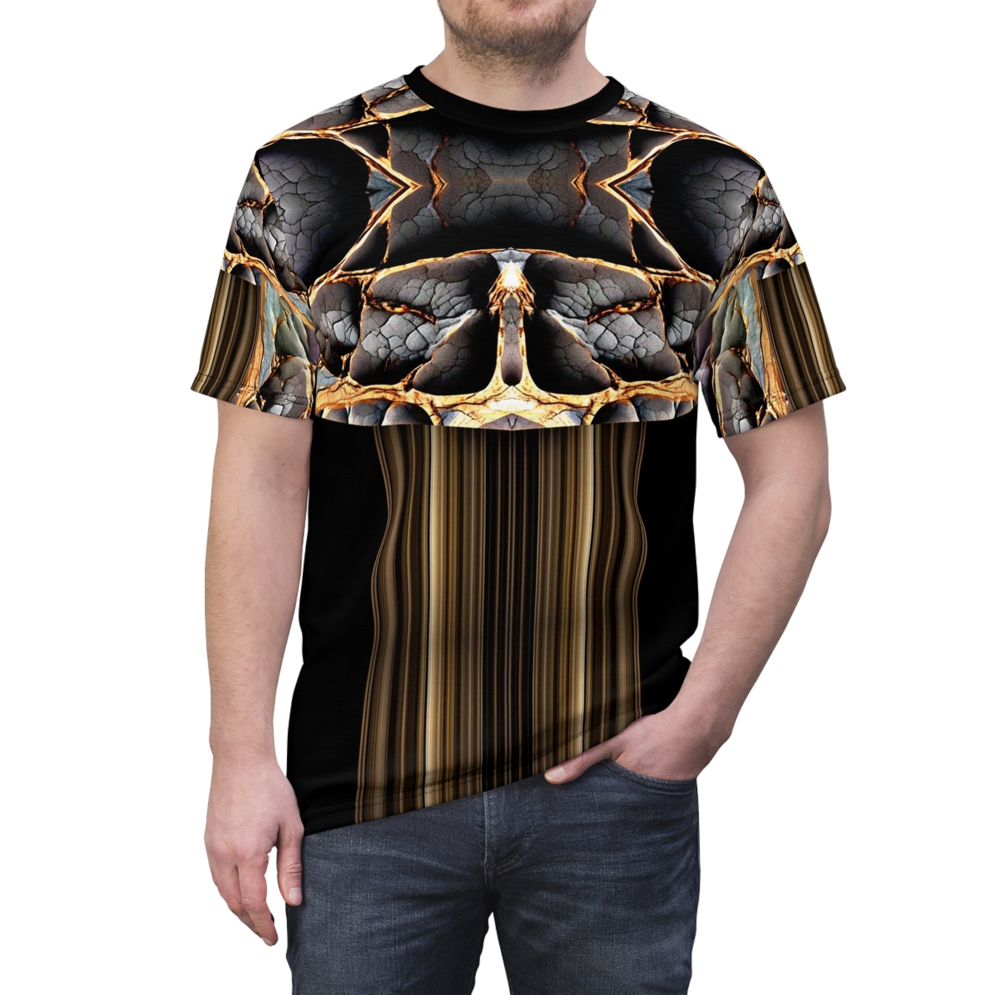 Broken stone,Abstract Art Unisex Tee, Artistic T-Shirt, Graphic Top, Unique Casual Wear, Gift for Art Lovers, Trendy All-Over Print Shirt