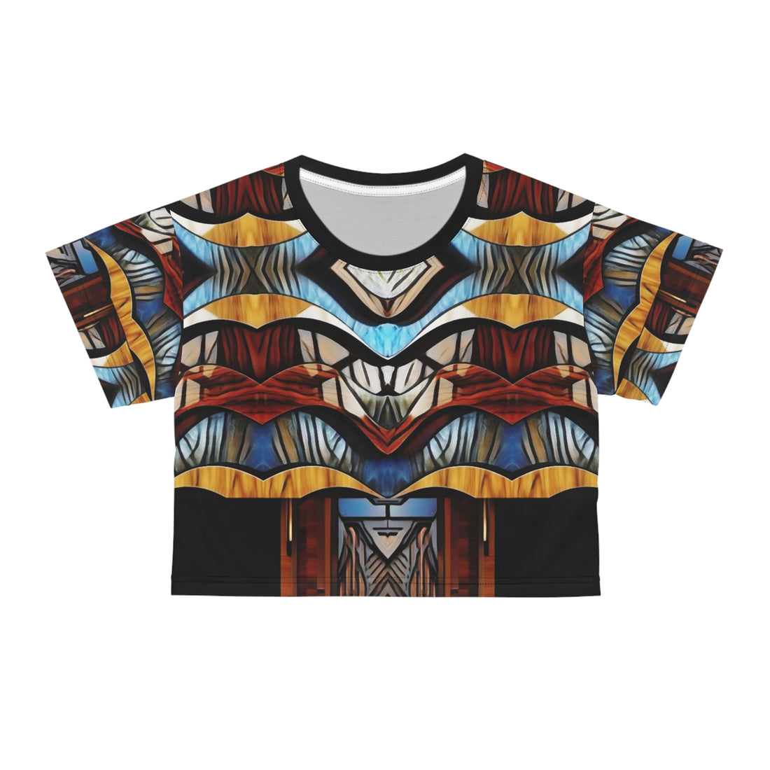 Crop Tee Art Deco with Wood Design