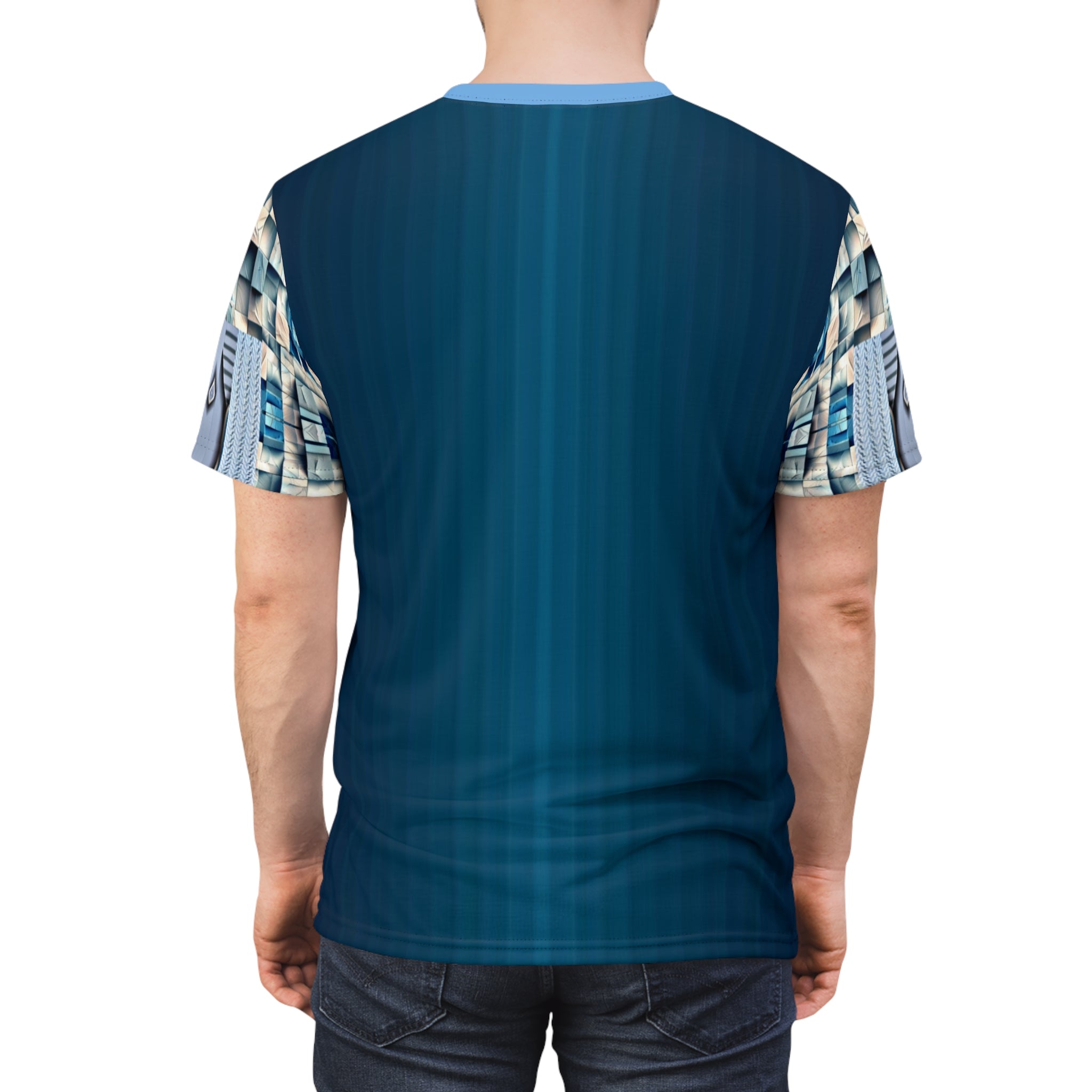 Blue stone,Abstract Geometric Unisex Tee, Unique Graphic Shirt, Trendy Casual Wear, Cool Art Fashion, Statement Piece for Every Occasion