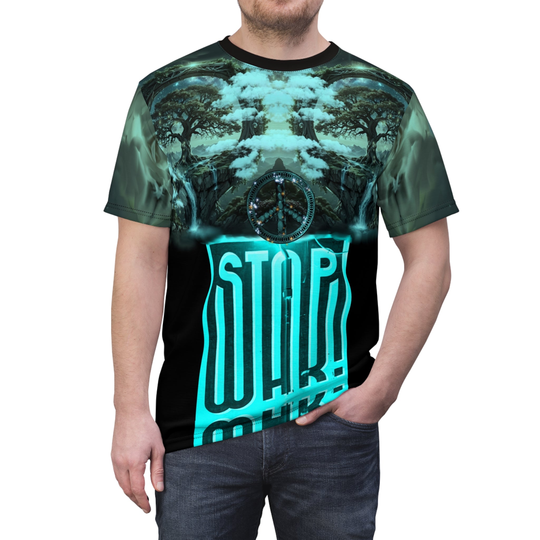 Stop War" we want peace" ,Unisex Cut & Sew Tee (AOP)