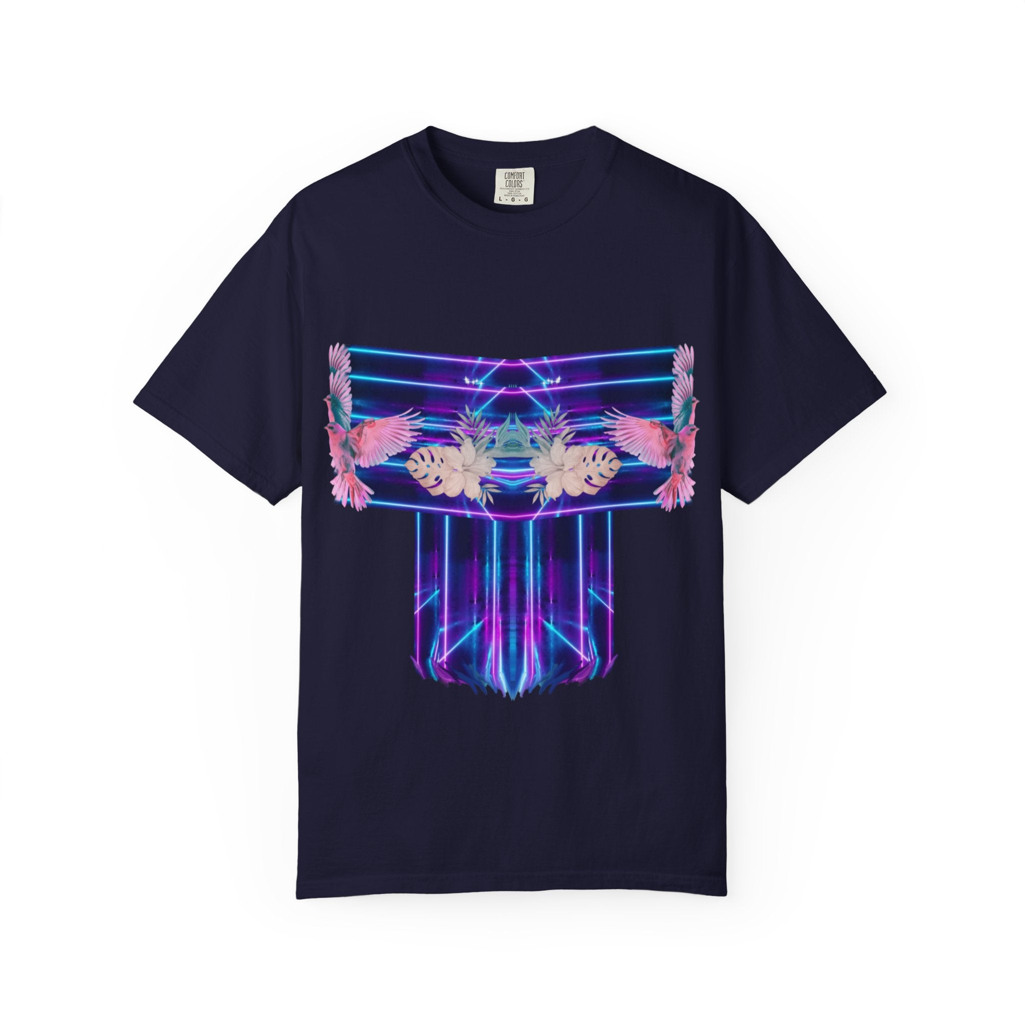 pink robin Hawaii flowers,Unisex Garment-Dyed T-shirt
