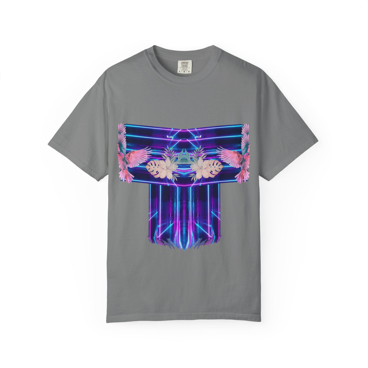 pink robin Hawaii flowers,Unisex Garment-Dyed T-shirt