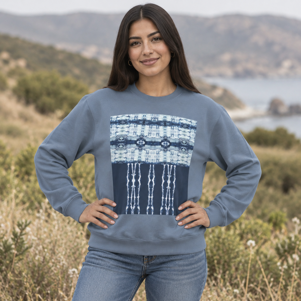 Blue waveUnisex Lightweight Crewneck Sweatshirt