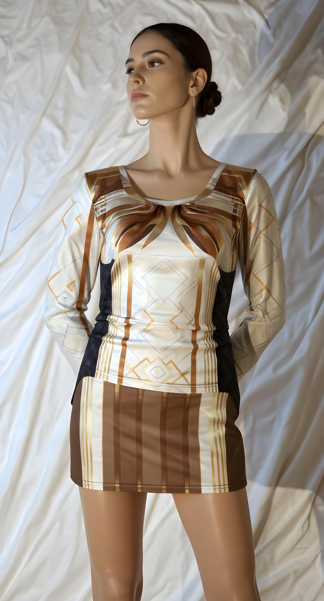 Gold.Chic Women’s Lower-Waist Mini Skirt, Stylish Office Wear, Casual Evening Outfit, Trendy Fashion Piece