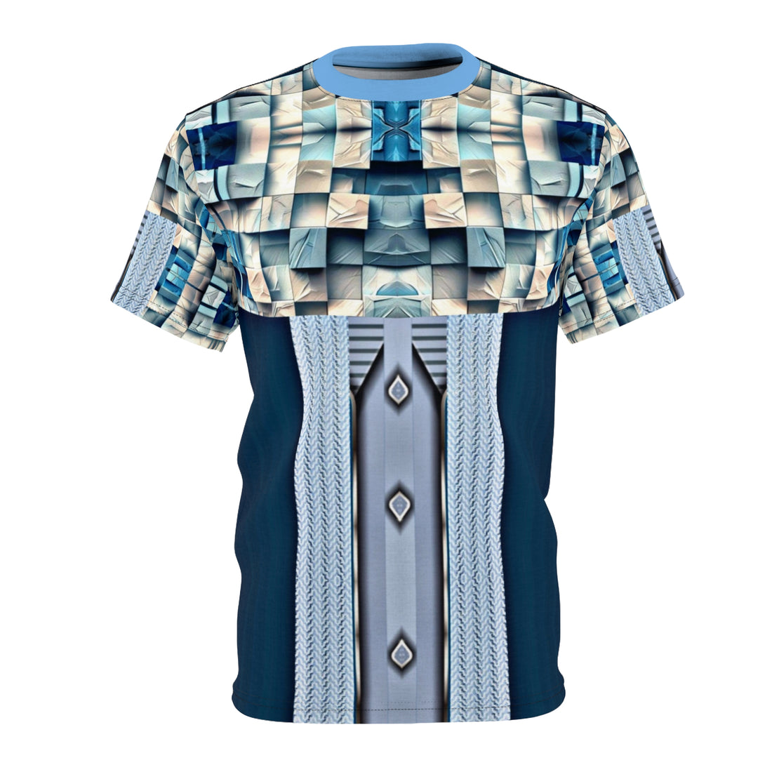 Blue stone,Abstract Geometric Unisex Tee, Unique Graphic Shirt, Trendy Casual Wear, Cool Art Fashion, Statement Piece for Every Occasion