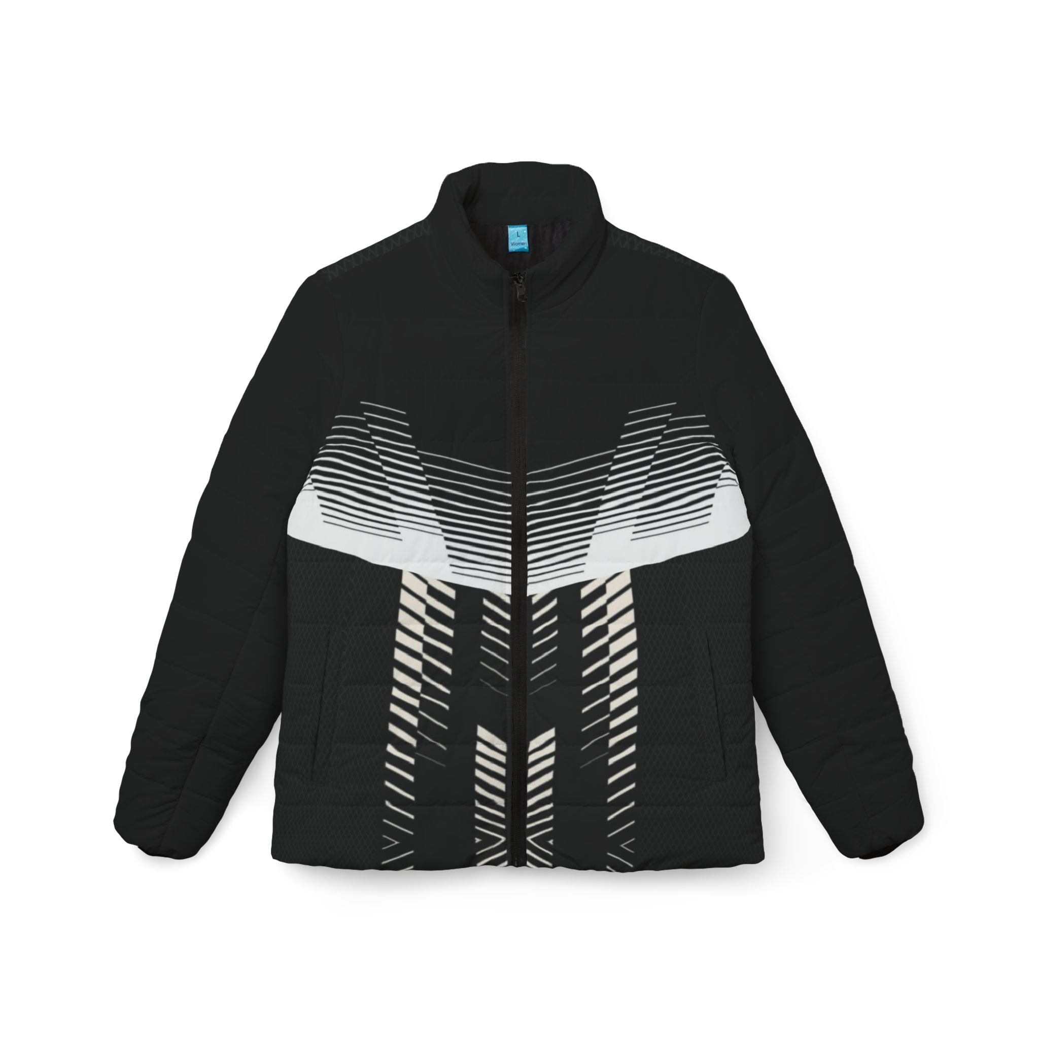 White sound,Women’s Puffer Jacket (AOP)