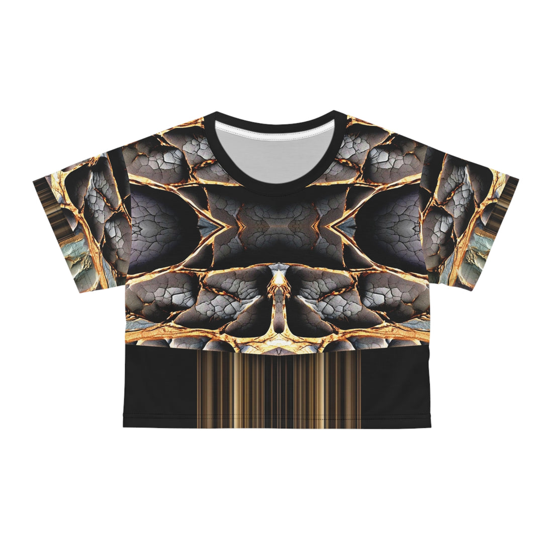 broken stone,Stylish Crop Tee - Artful 3D Abstract, Trendy Summer Apparel, Festival Wear, Casual Chic Top, Unique Gift Idea