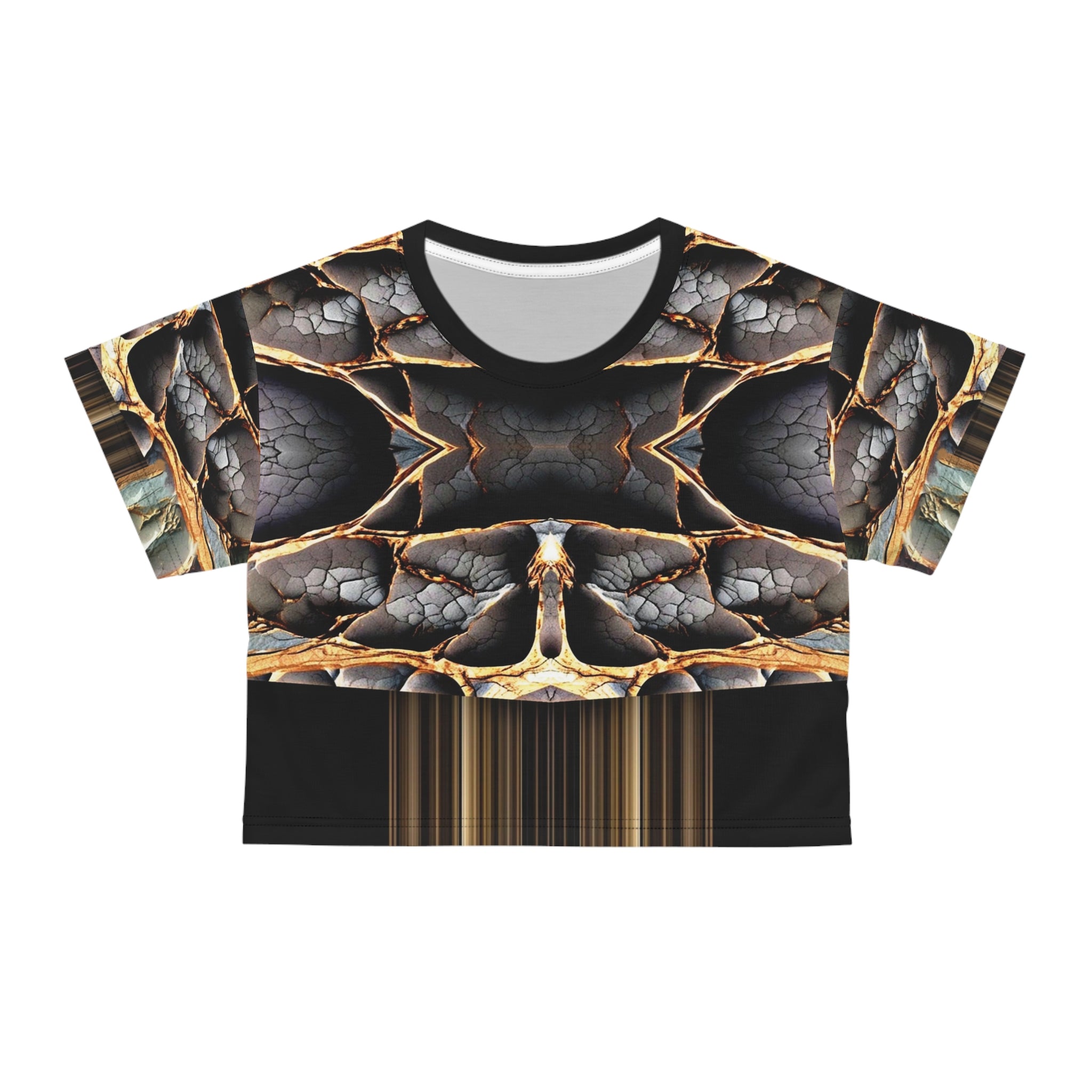 broken stone,Stylish Crop Tee - Artful 3D Abstract, Trendy Summer Apparel, Festival Wear, Casual Chic Top, Unique Gift Idea