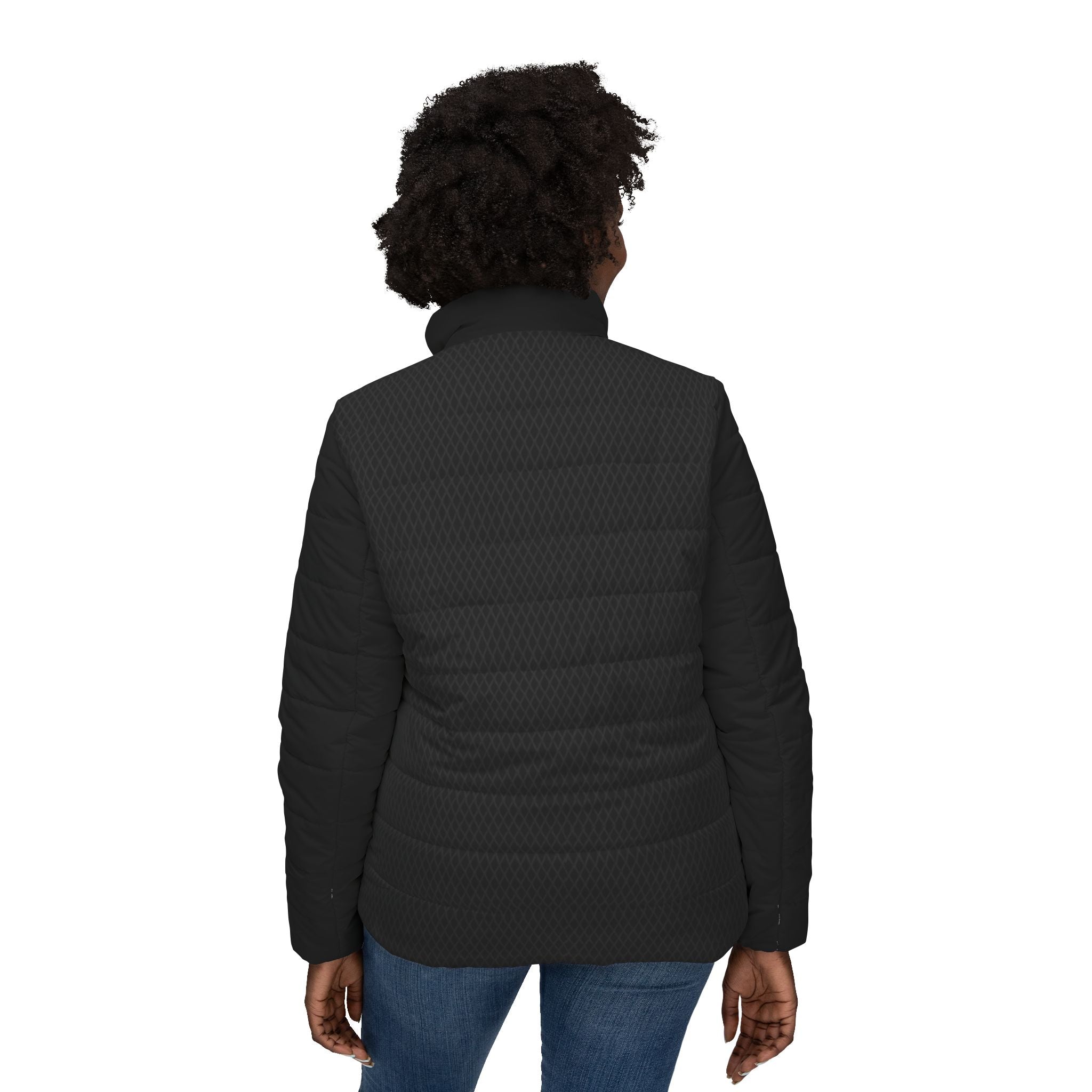 White sound,Women’s Puffer Jacket (AOP)