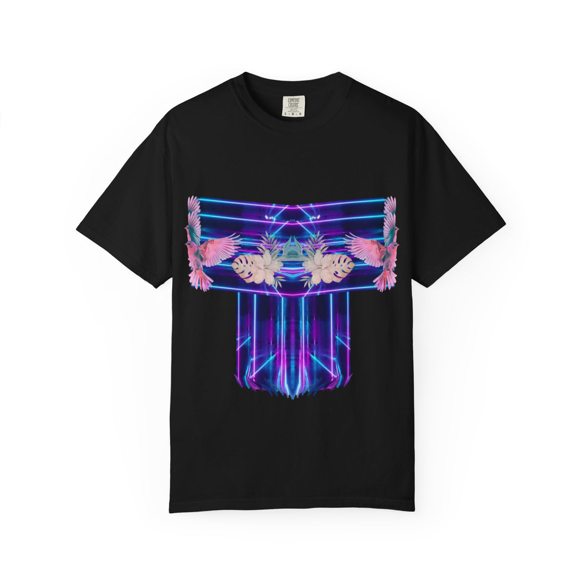 pink robin Hawaii flowers,Unisex Garment-Dyed T-shirt
