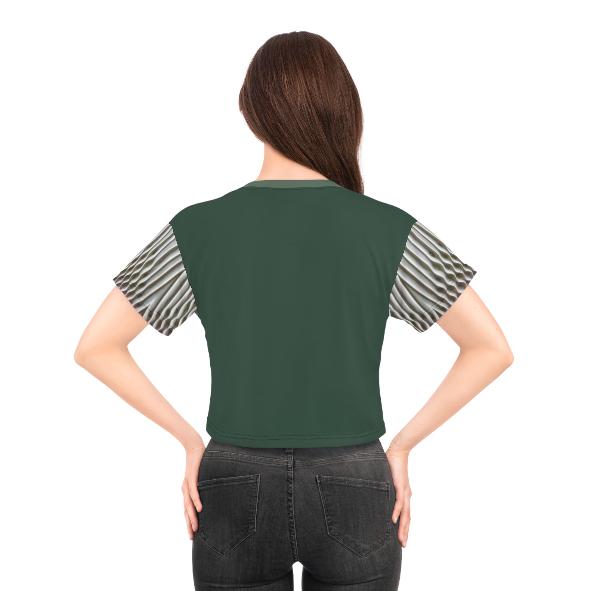 Rich green,Crop Tee (AOP)