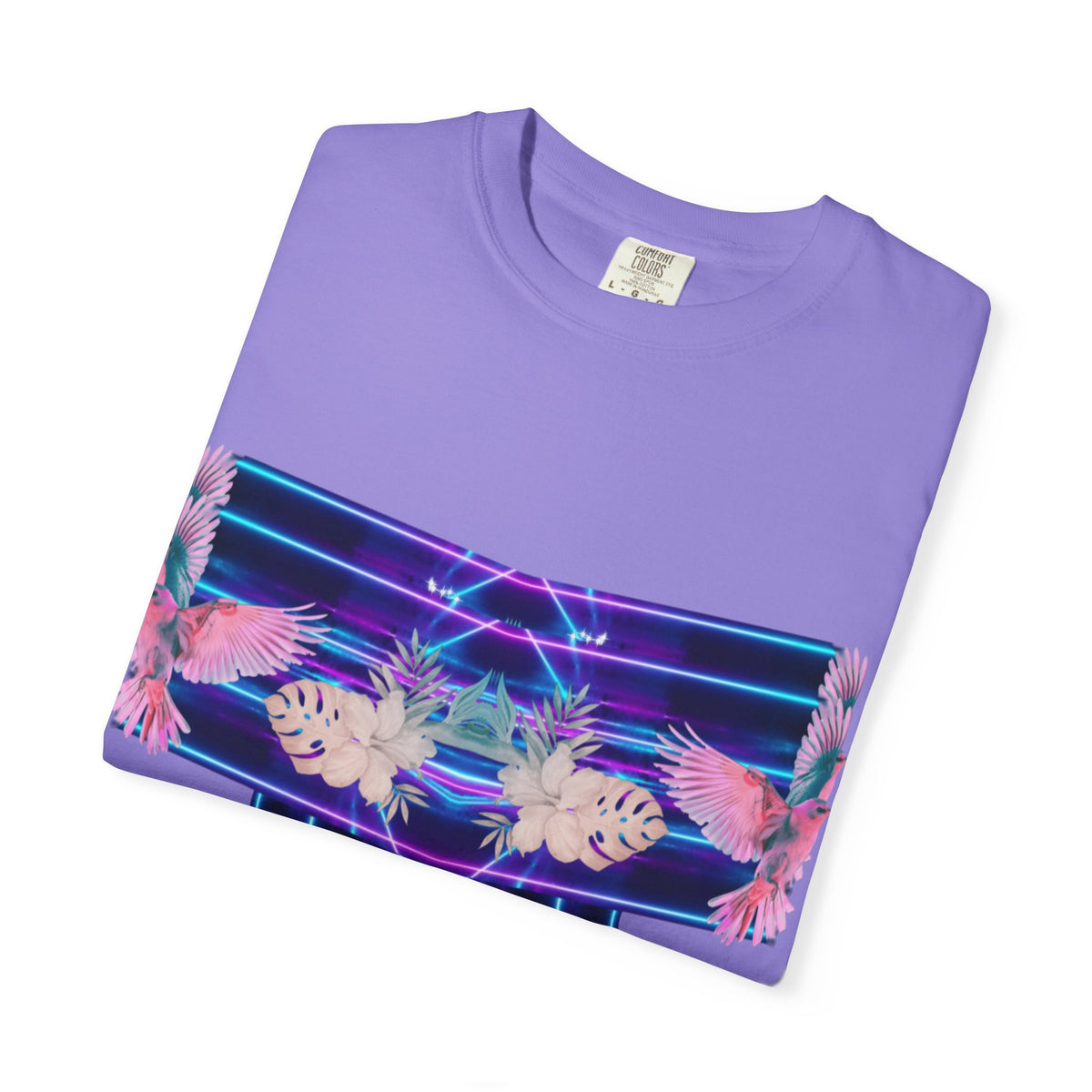 pink robin Hawaii flowers,Unisex Garment-Dyed T-shirt