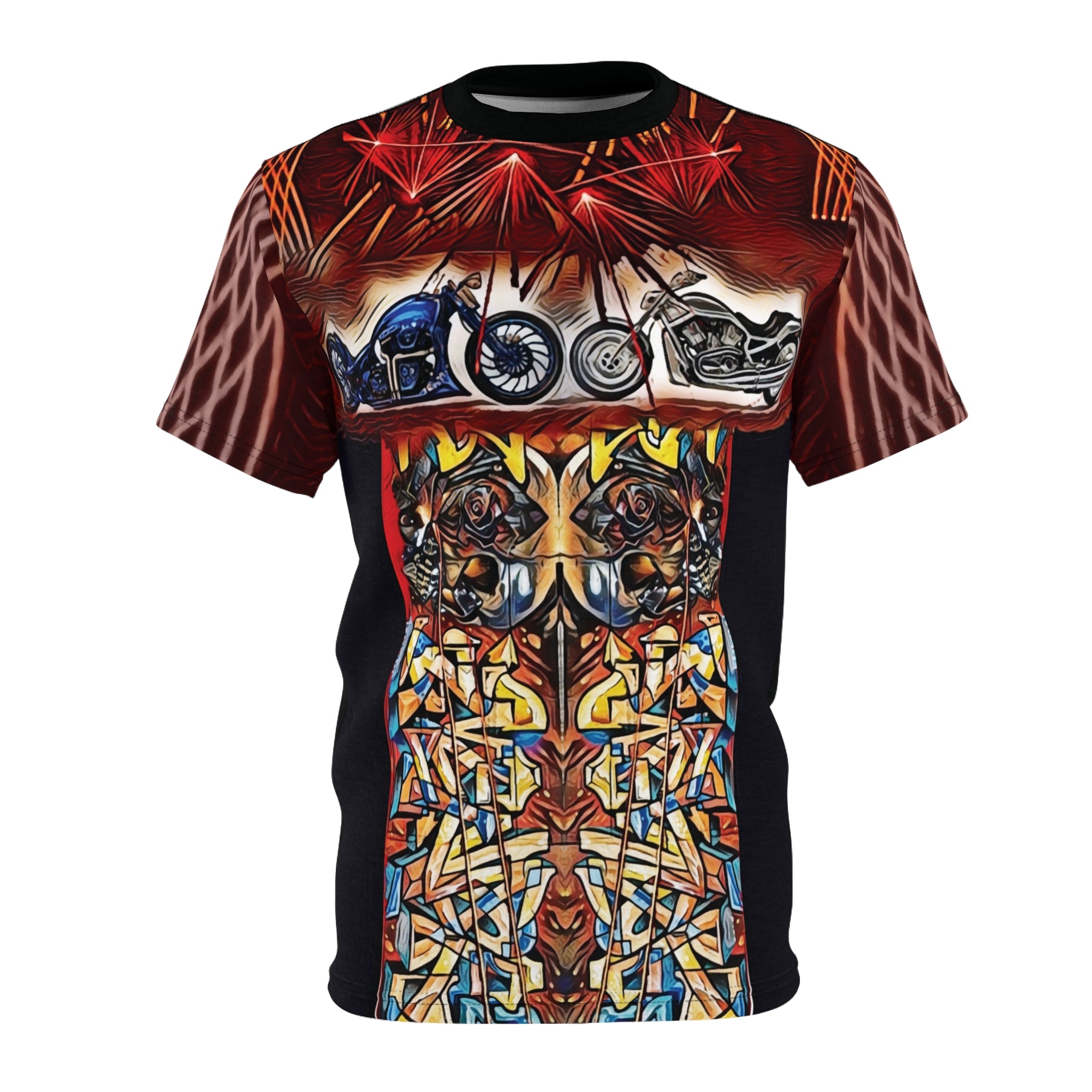 Rock Motorcycle, Unisex Cut & Sew Tee (AOP)