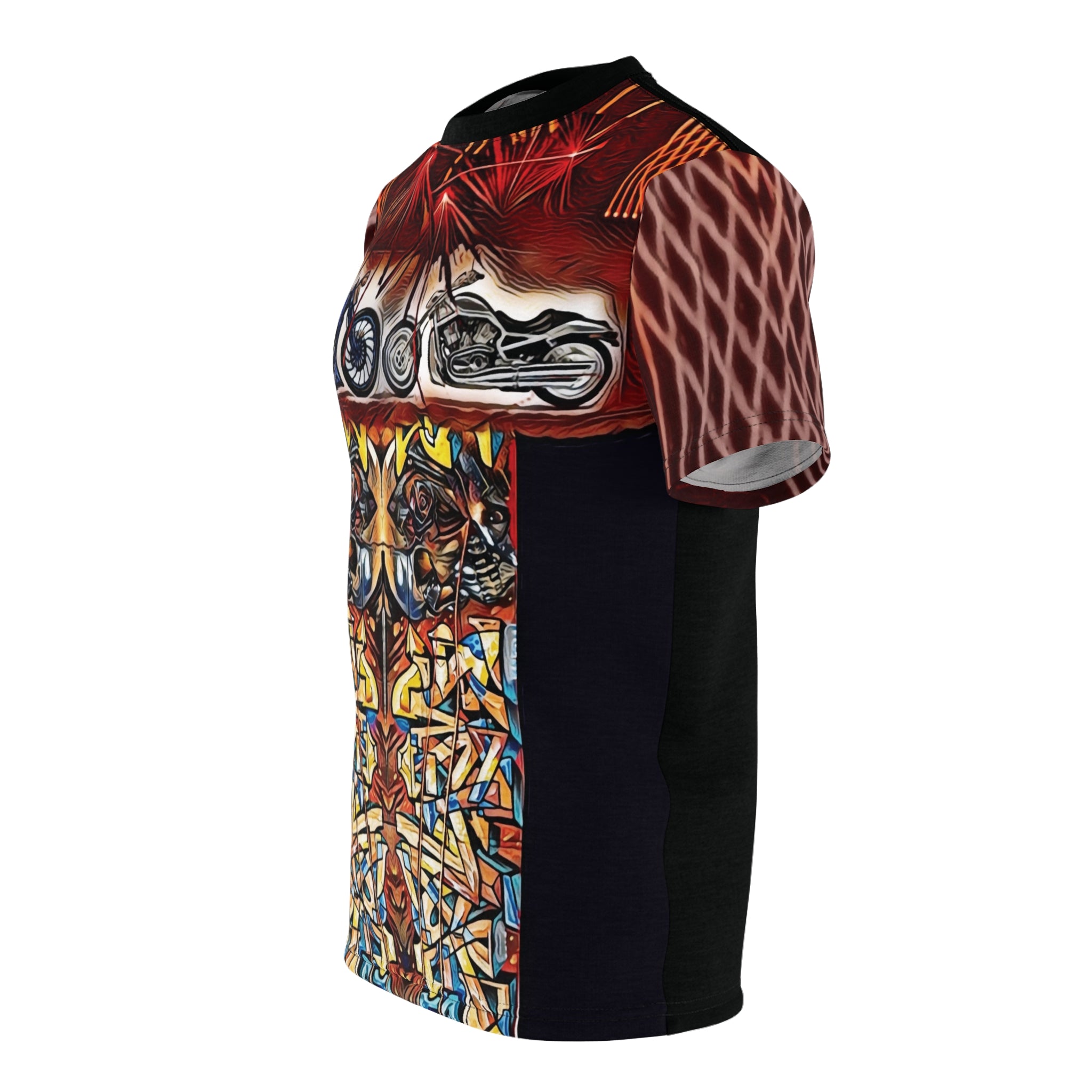 Rock Motorcycle, Unisex Cut & Sew Tee (AOP)