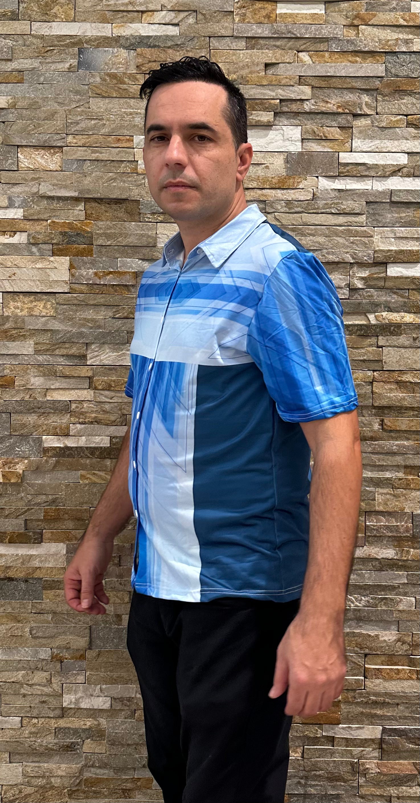 Blue line,Casual shirt,Short sleeve for Men