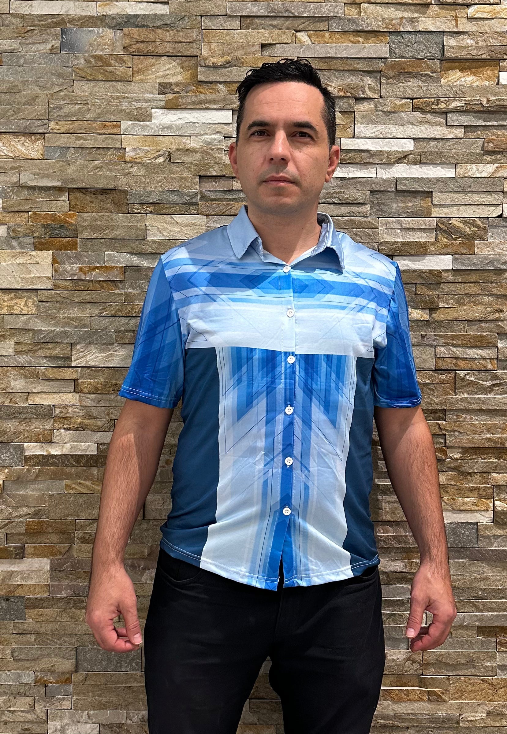Blue line,Casual shirt,Short sleeve for Men