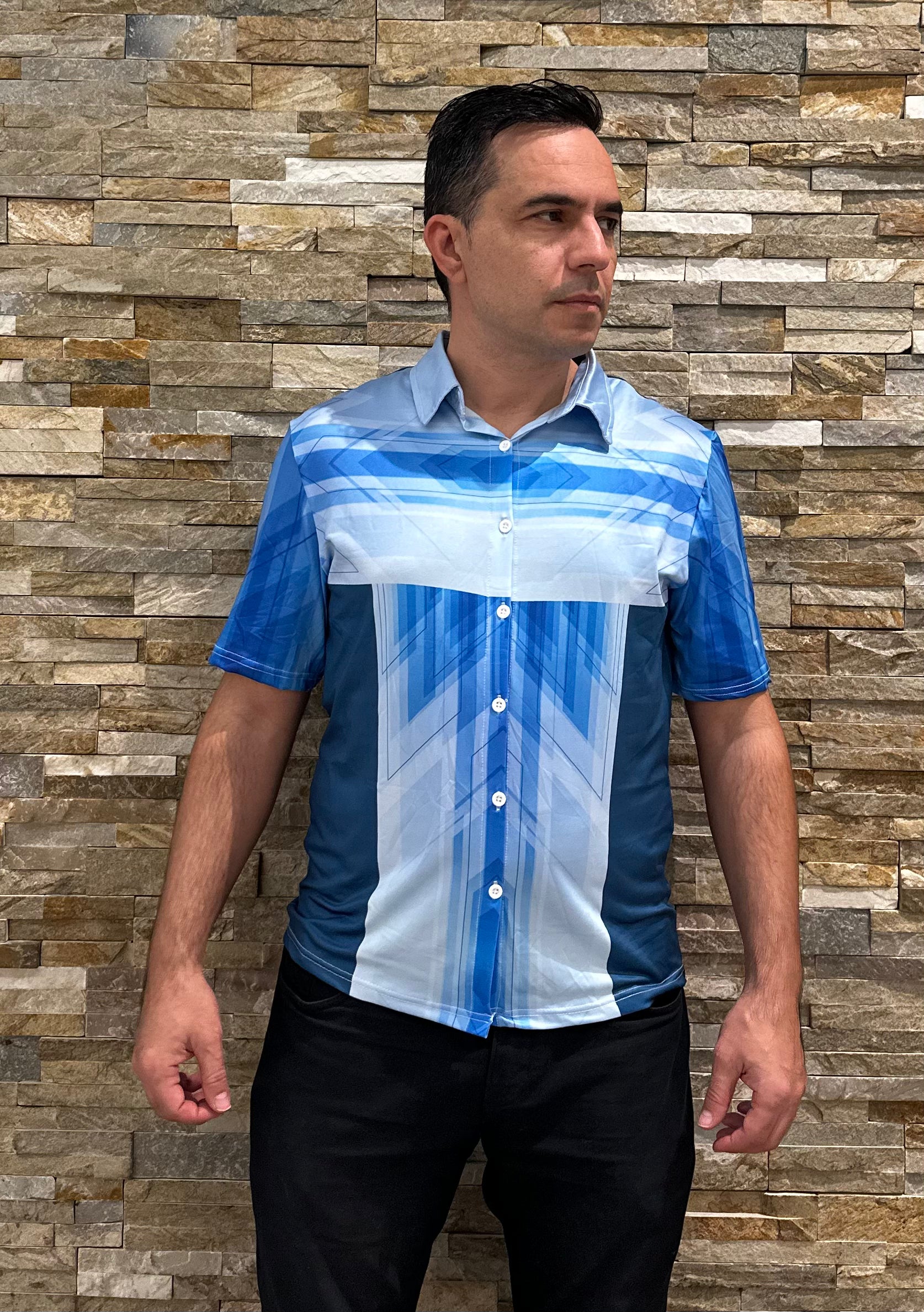Blue line,Casual shirt,Short sleeve for Men