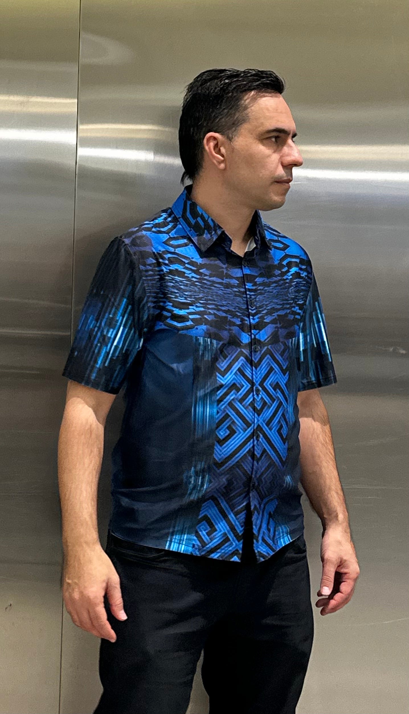 Blue Cube,Casual shirt,Short sleeve for Men
