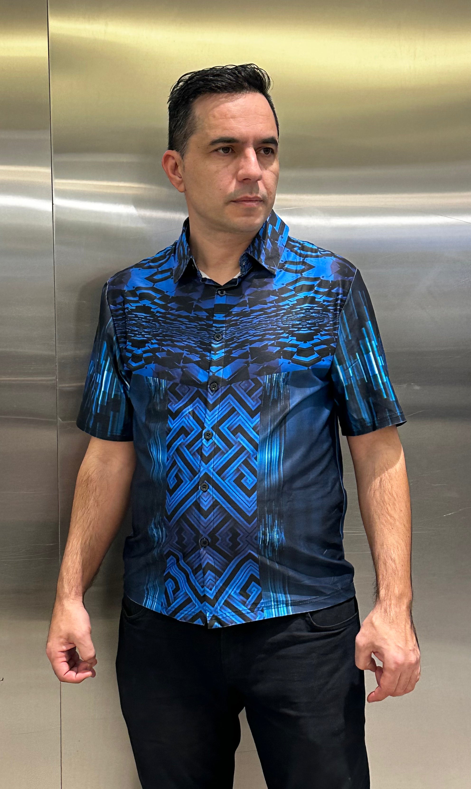 Blue Cube,Casual shirt,Short sleeve for Men