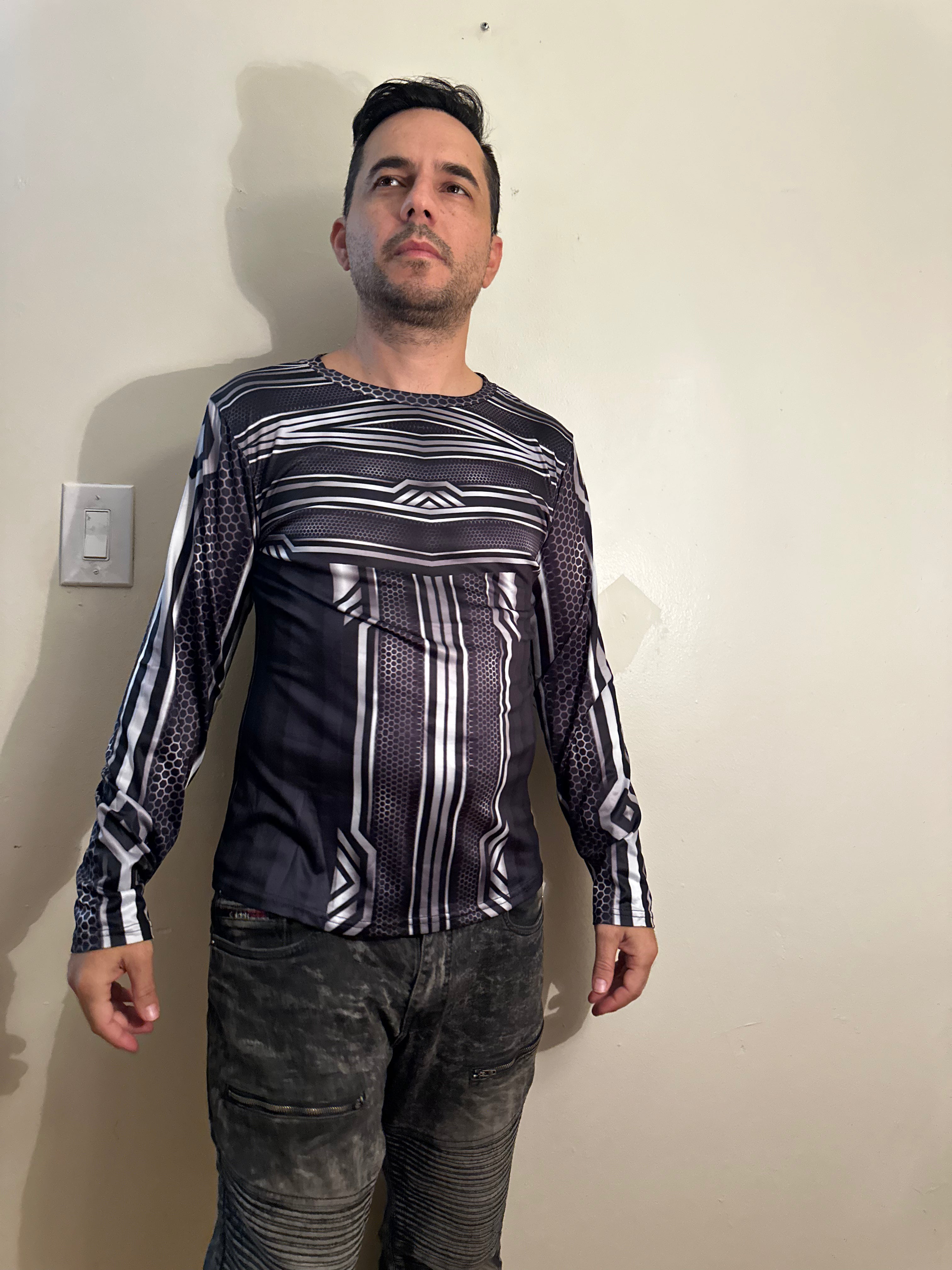 Silver line,O-neck,Long sleeve for men