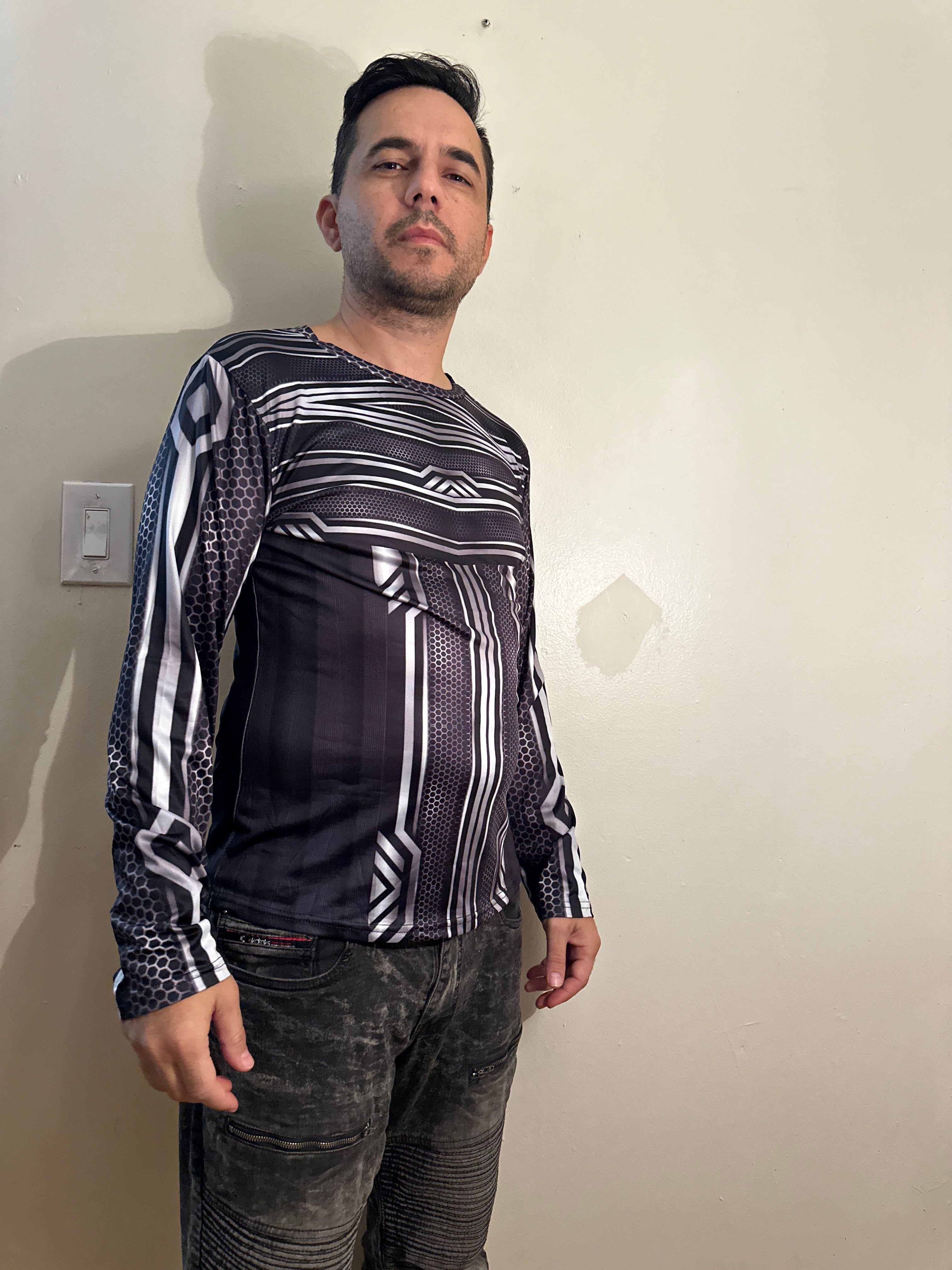 Silver line,O-neck,Long sleeve for men