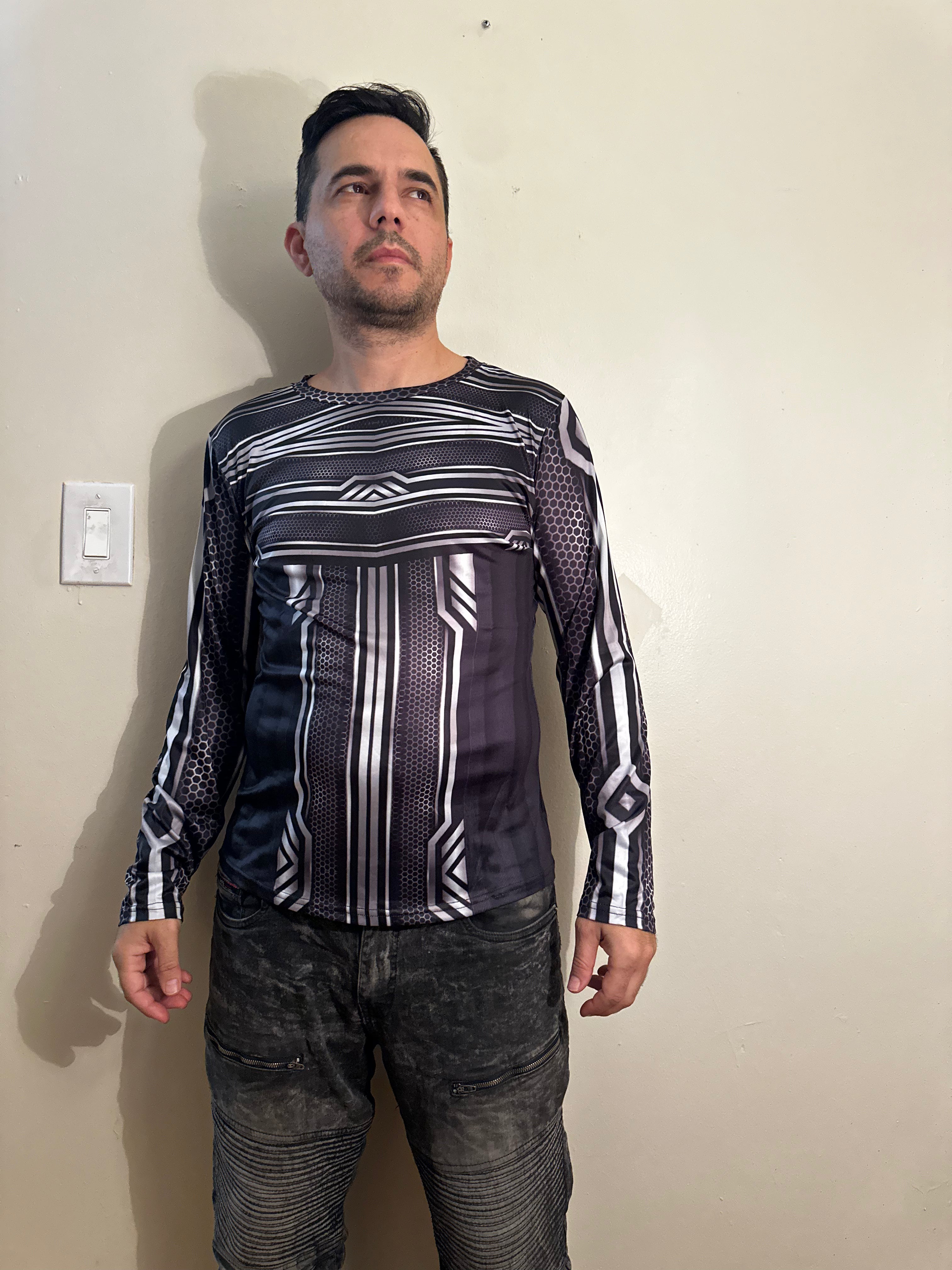Silver line,O-neck,Long sleeve for men