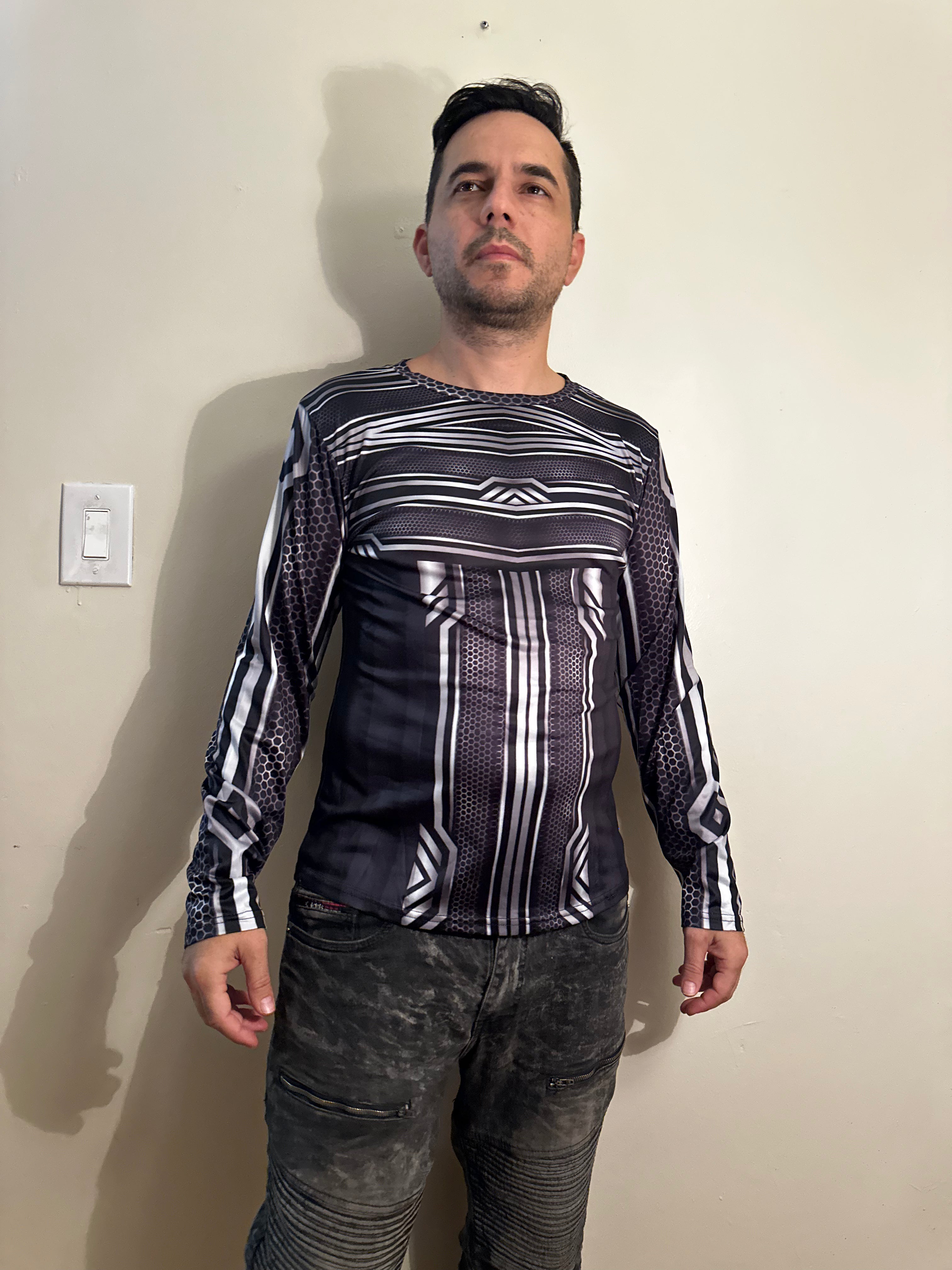 Silver line,O-neck,Long sleeve for men