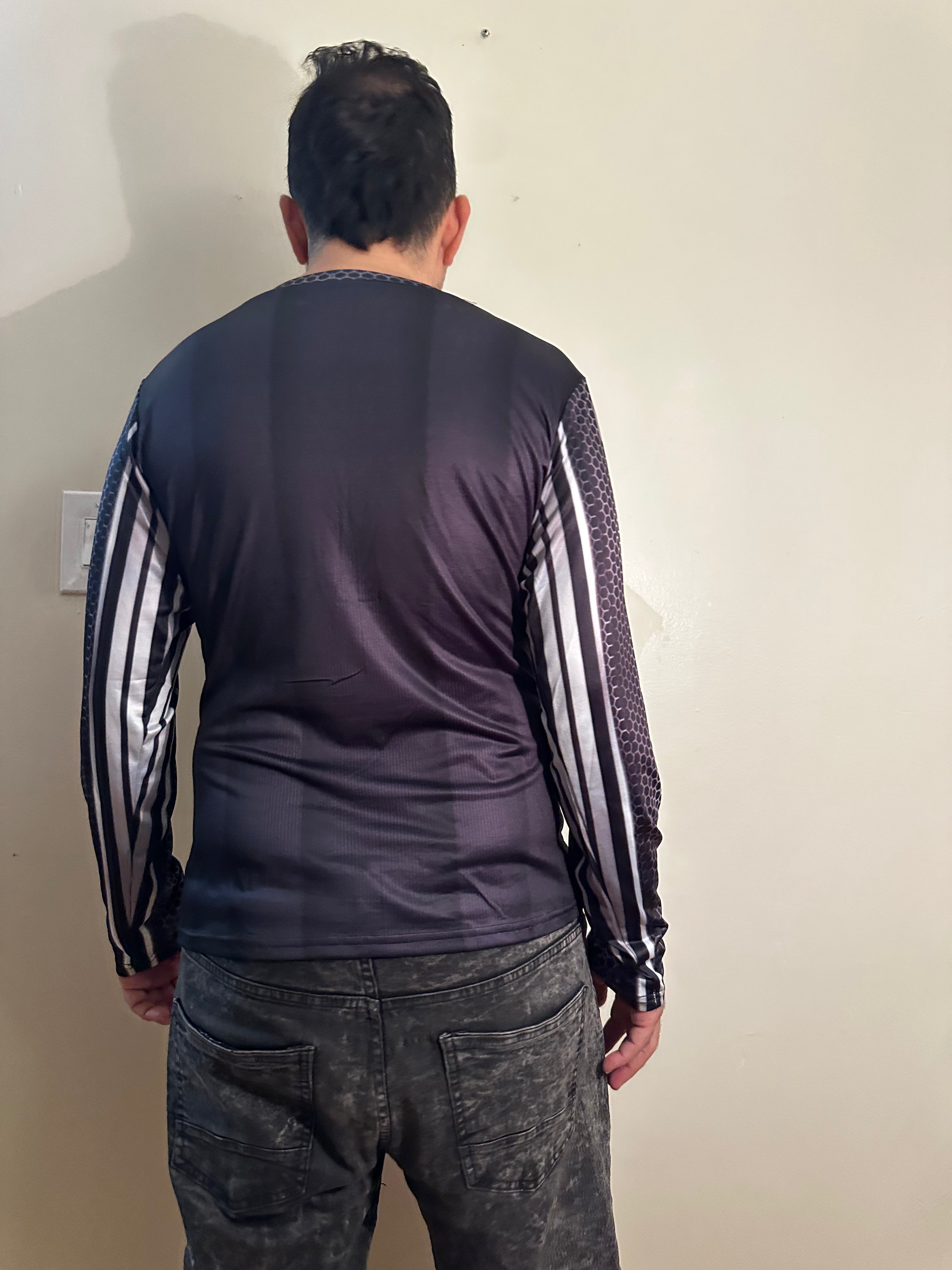 Silver line,O-neck,Long sleeve for men