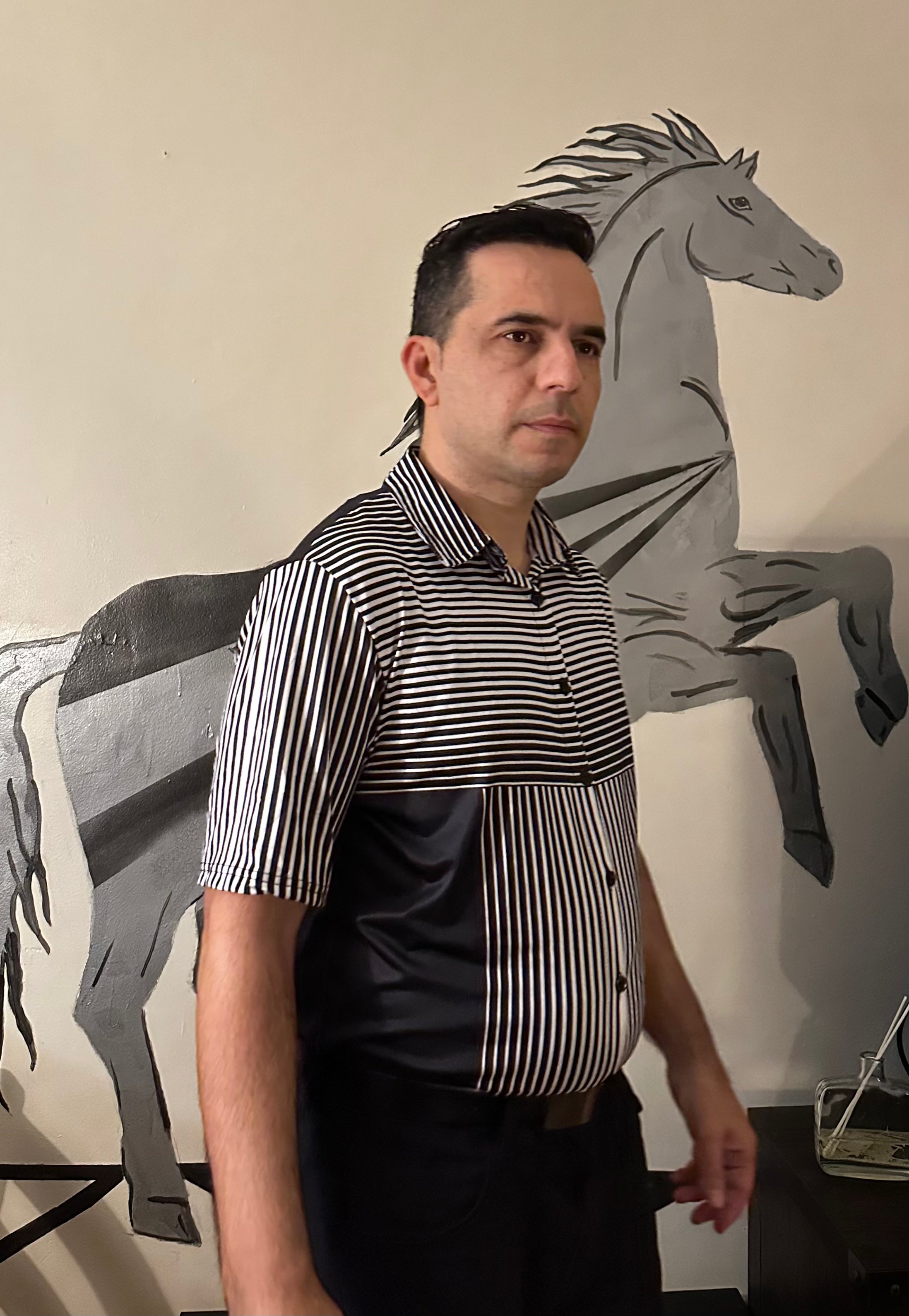 Line 3D,Casual shirt,Short sleeve for men