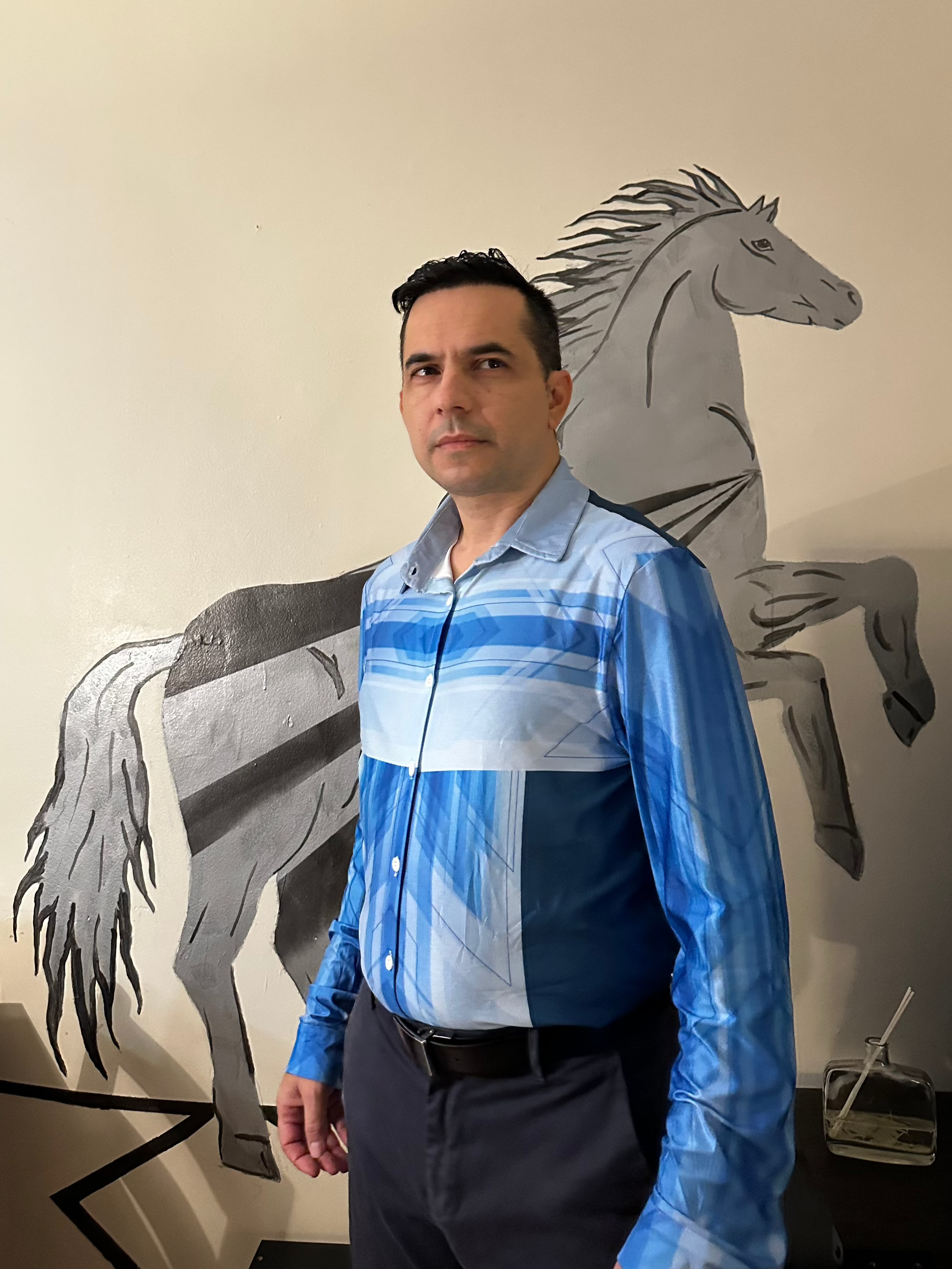 Blue line,Casual shirt,Long sleeve for Men