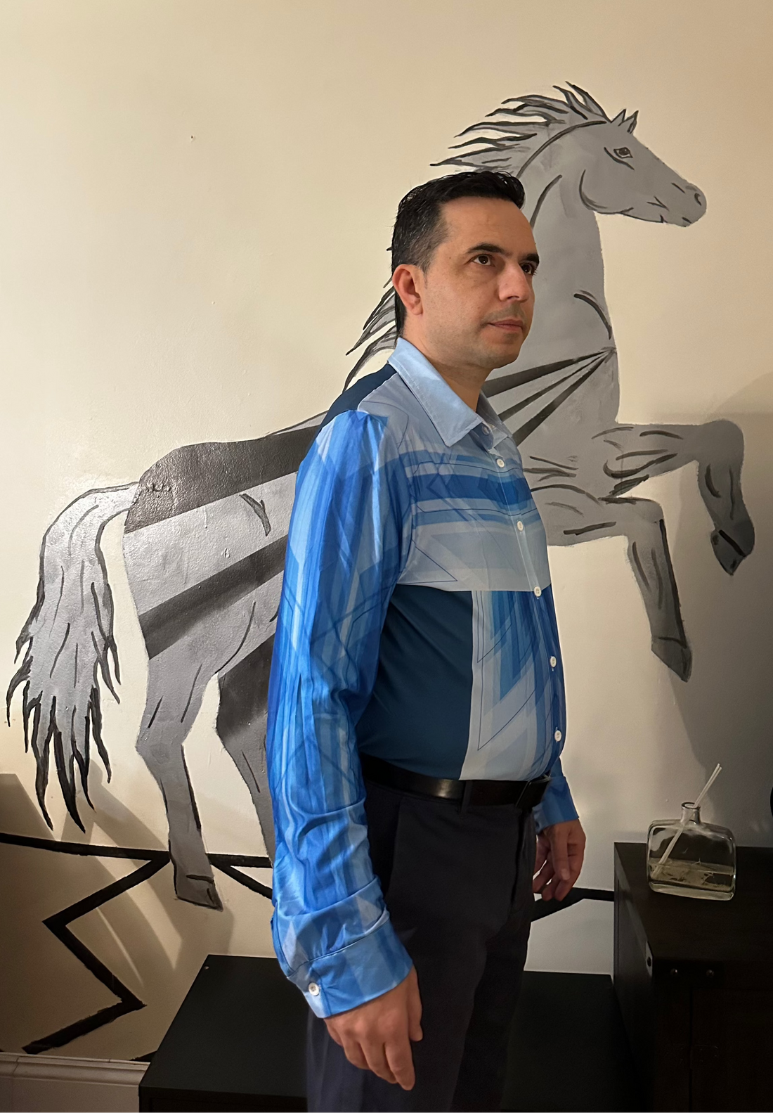 Blue line,Casual shirt,Long sleeve for Men