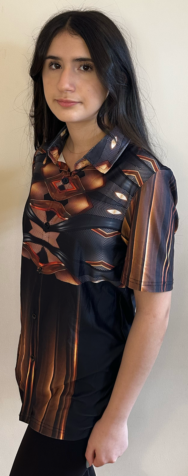 Gold 3D,Casual shirt,Short sleeve for women