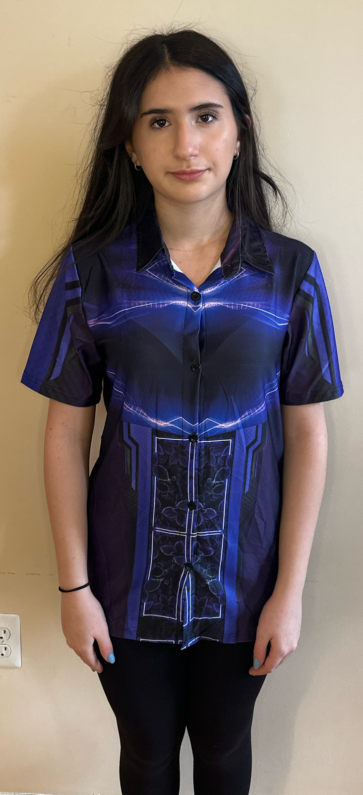 Purple leaf,Casual shirt,Short sleeve for Women