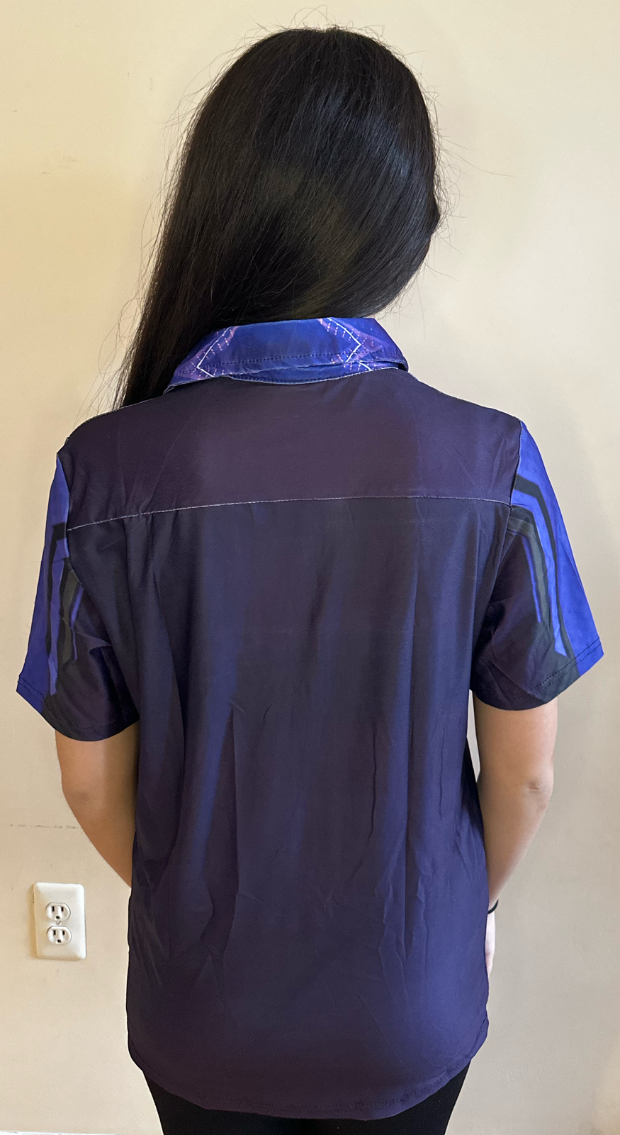 Purple leaf,Casual shirt,Short sleeve for Women