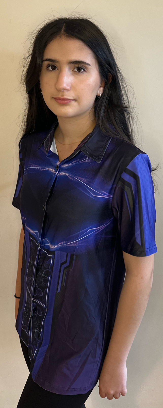 Purple leaf,Casual shirt,Short sleeve for Women