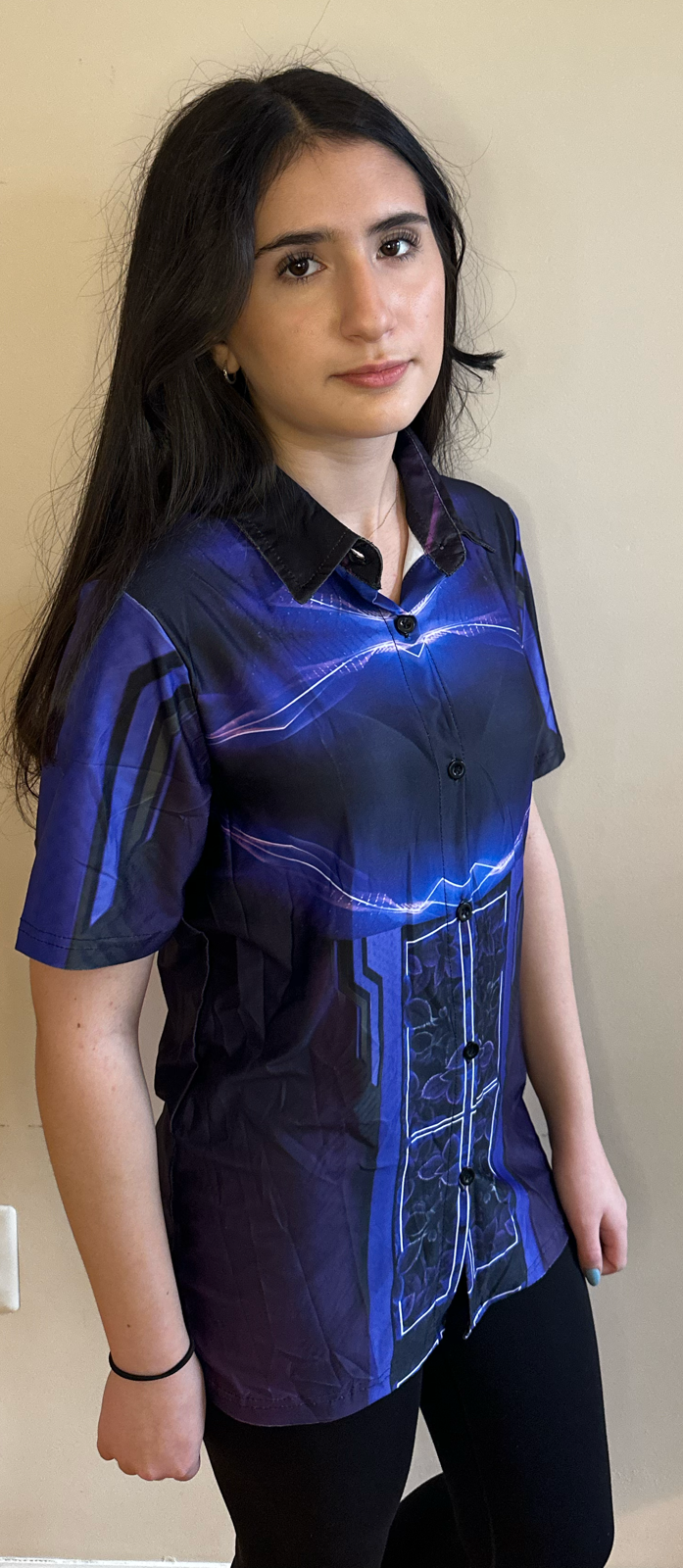 Purple leaf,Casual shirt,Short sleeve for Women