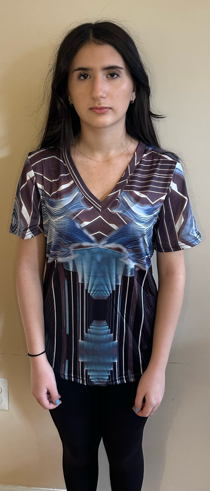 Ice Door,Style:V-neck,Short sleeve for Women