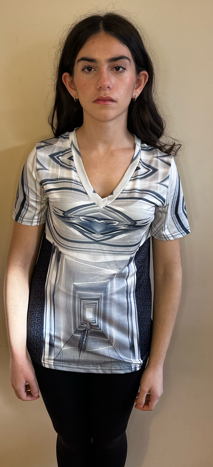White Star,Style:V-neck,Short sleeve for Women
