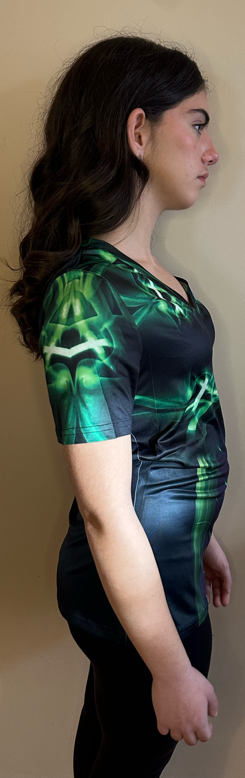 Green Rose,Style:V-neck,Short sleeve for Women
