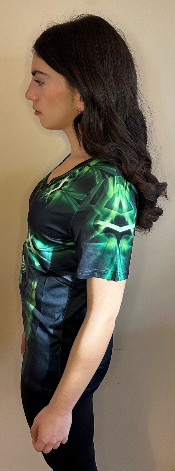 Green Rose,Style:V-neck,Short sleeve for Women