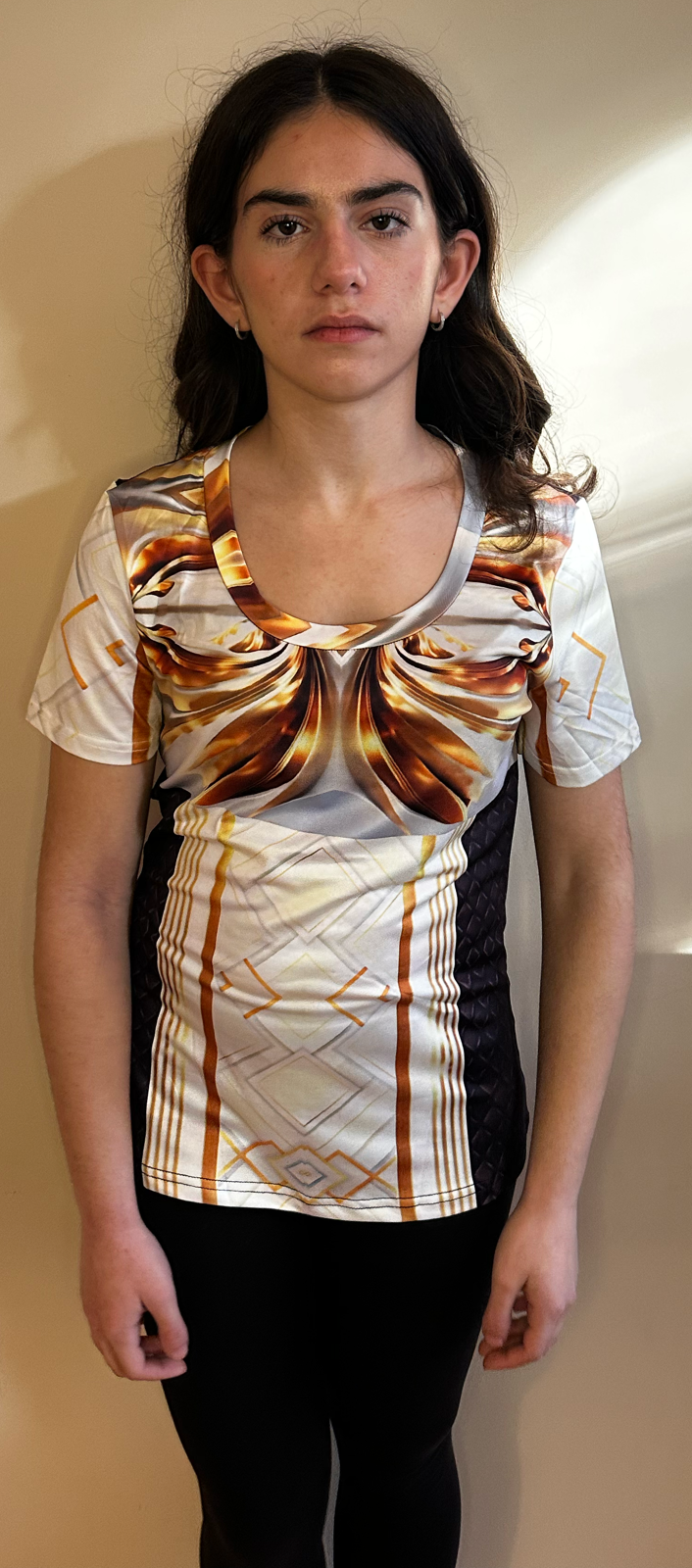 Gold Flower,Style:O-neck,Short sleeve for Women