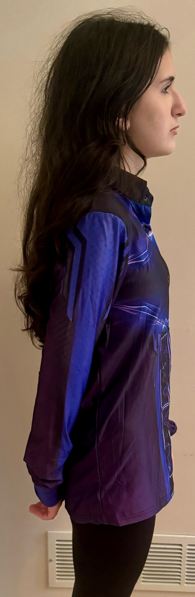 Purple leaf,Casual shirt,Long sleeve for Women