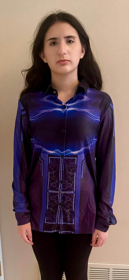 Purple leaf,Casual shirt,Long sleeve for Women